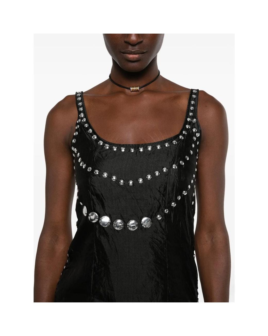 GIMAGUAS Black Claude Studded Mini Dress
