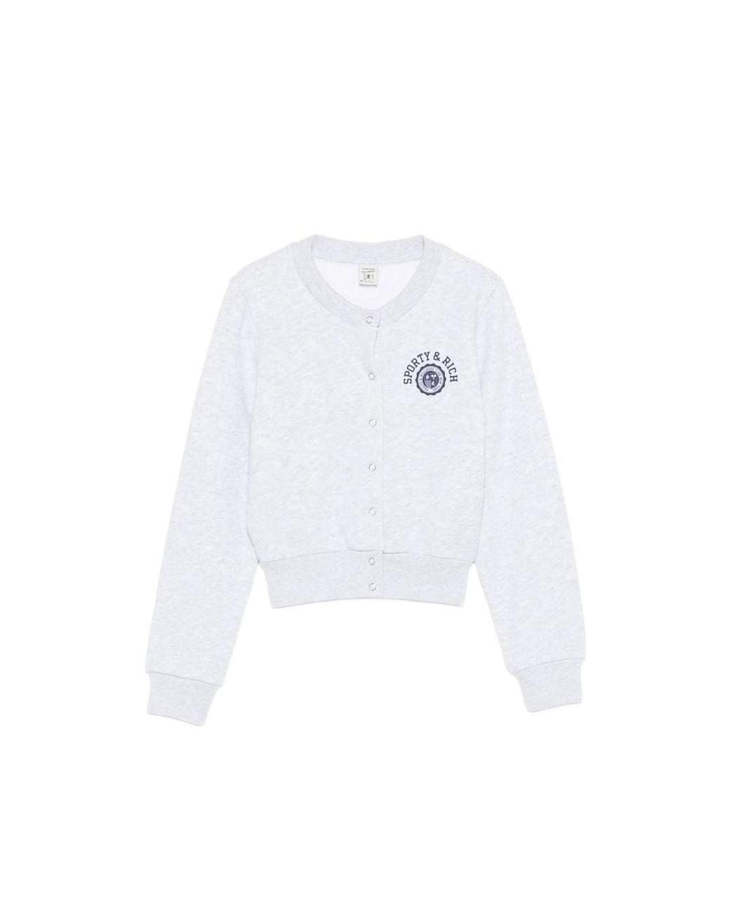 Sporty & Rich White Logo-Print Cropped Sweatshirt