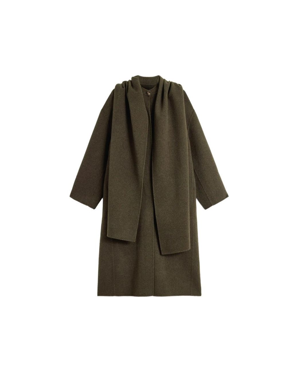 Soeur Green Finn Scarf-Detail Coat