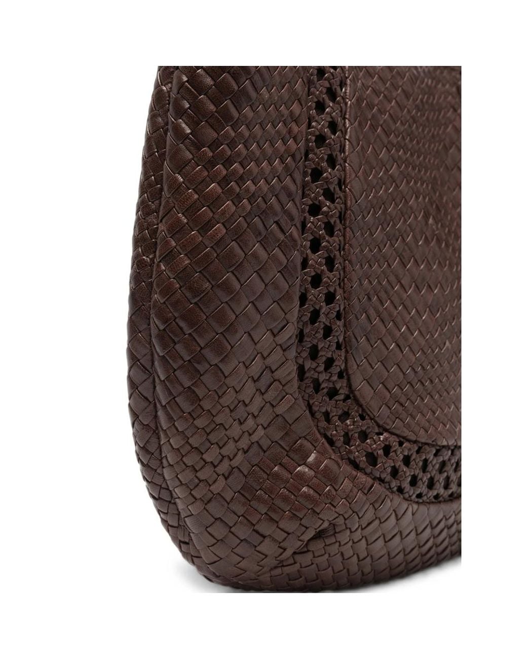 IBELIV Brown Lamia Woven Tote Bag
