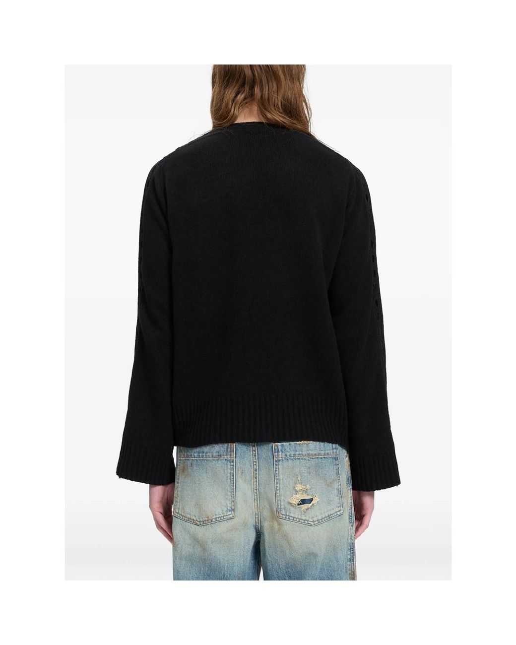Ann Demeulemeester Black Crew-Neck Sweater for men