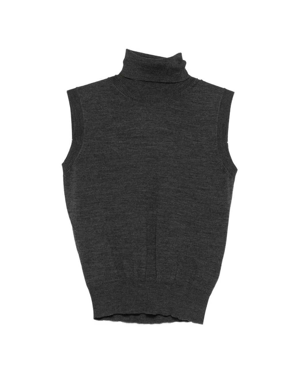 GOES BOTANICAL Black Roll-Neck Sleeveless Top