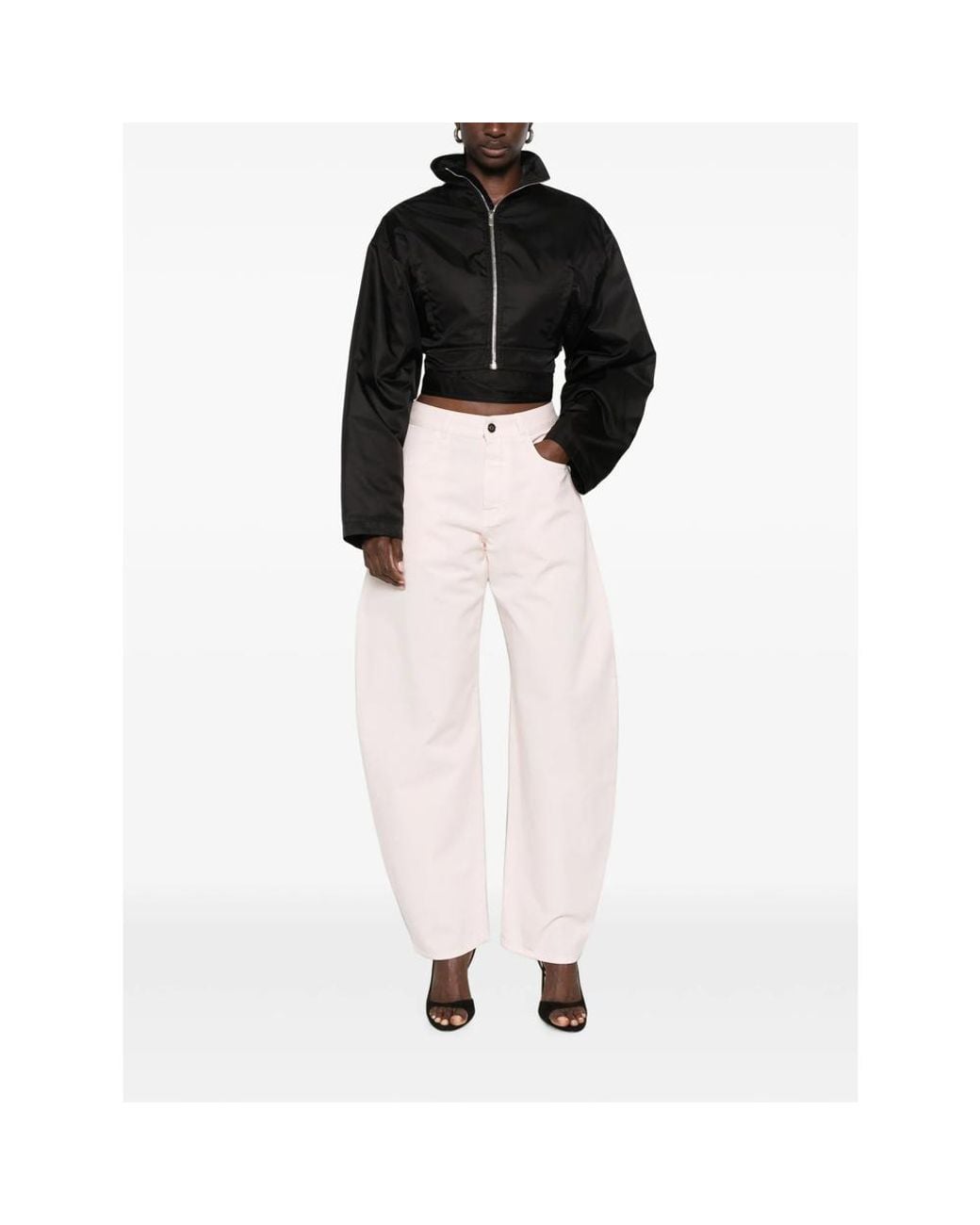 Alaïa Pink Curved-Leg Jeans