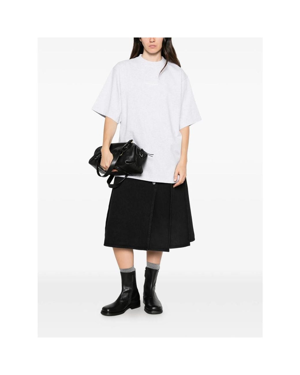 Alexander Wang White Logo-Print Oversized T-Shirt