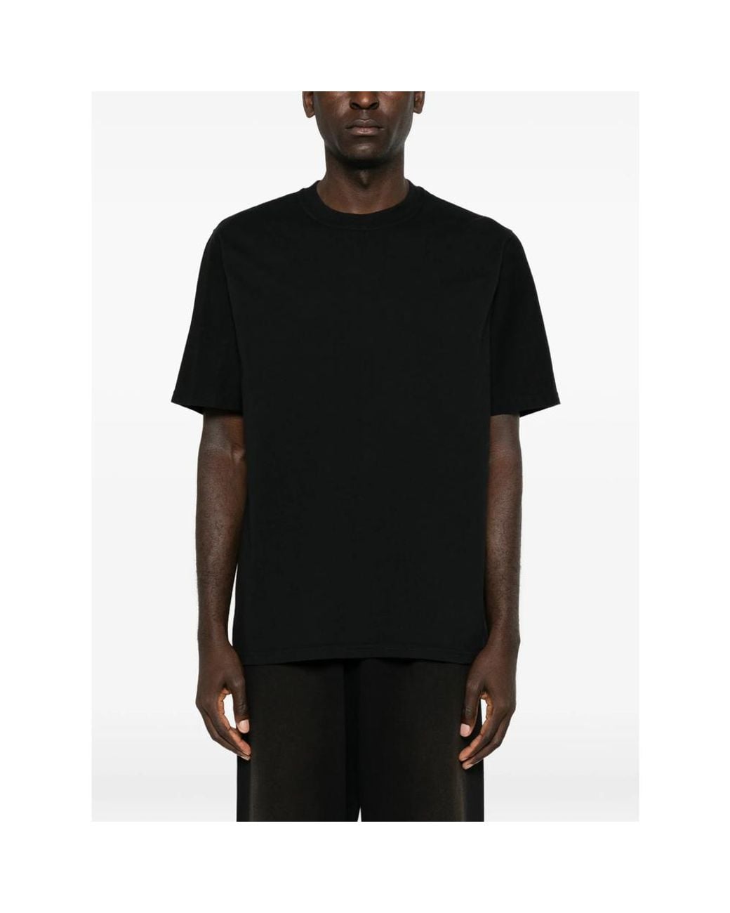 Arte' Black Graphic-Print Cotton T-Shirt for men