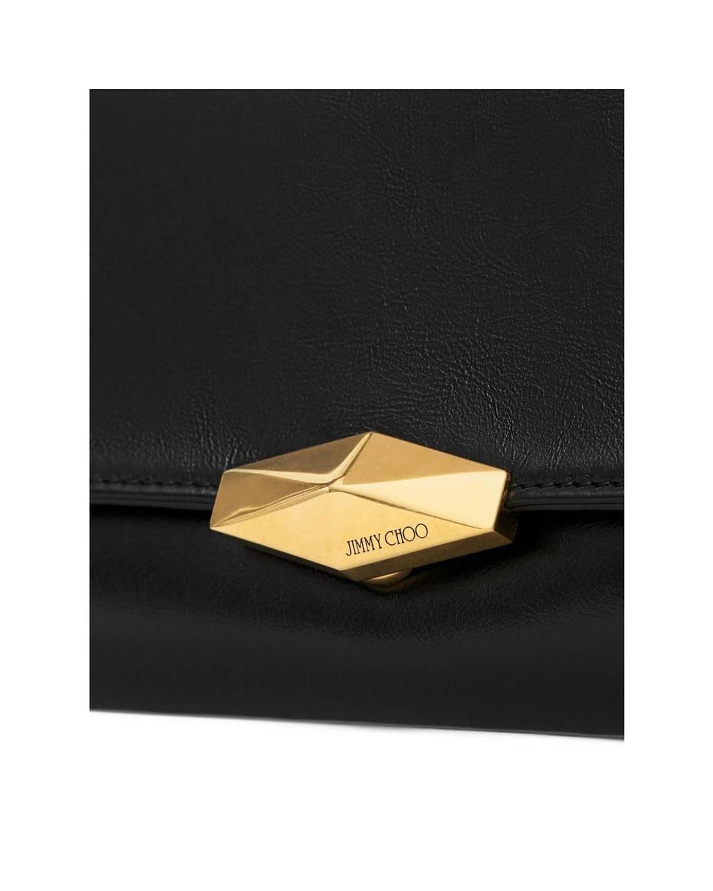 Jimmy Choo Black Cinch Leather Clutch Bag