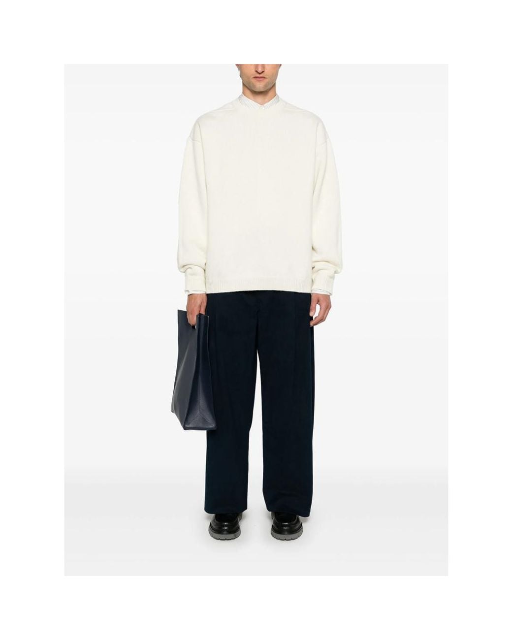 Studio Nicholson Blue Sorte Pleated Pants for men