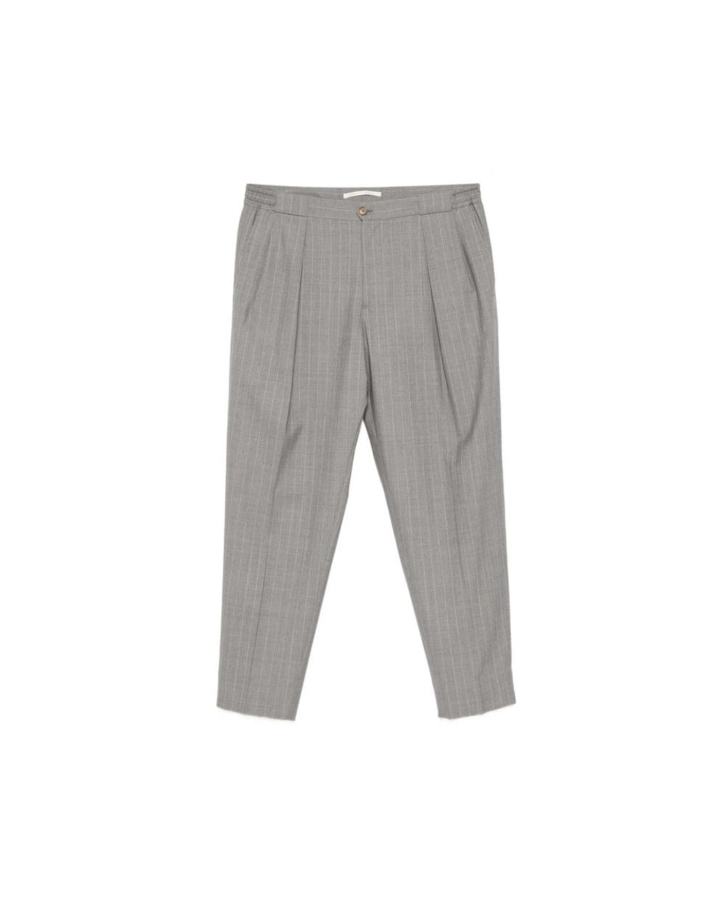 Briglia 1949 Gray Portobellos Pinstripe Pleated Trousers for men