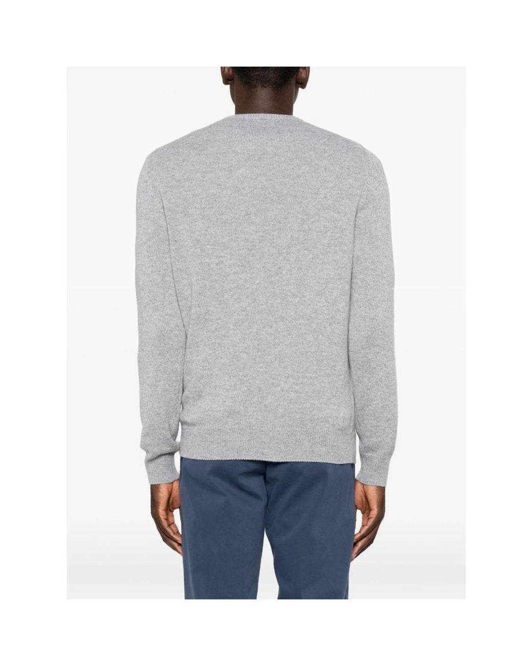 Malo Gray Crew-Neck Long-Sleeve Sweater for men