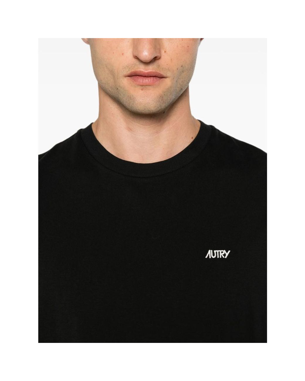 Autry Black Logo-Embroidered T-Shirt for men