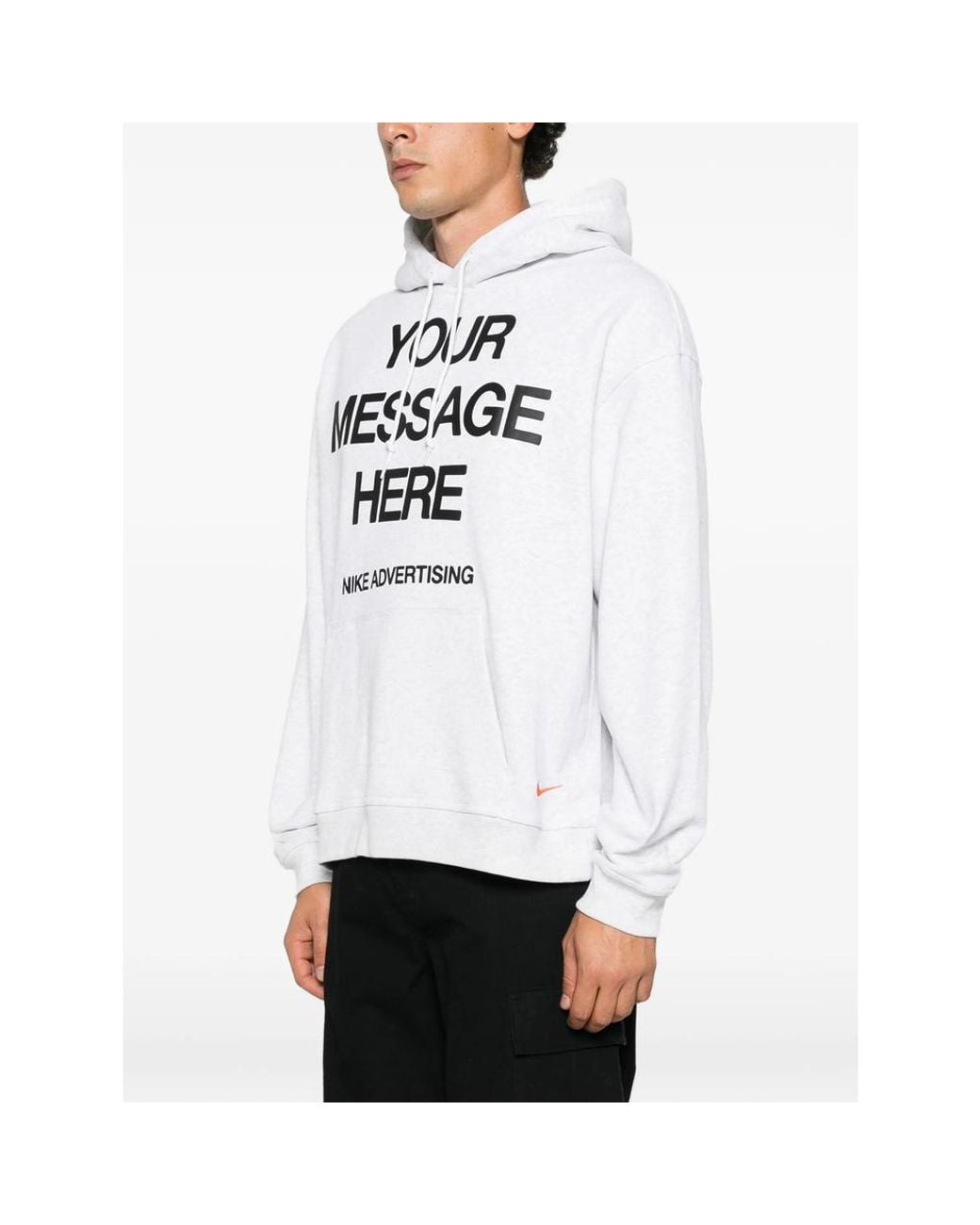 Nike White Slogan-Print Drawstring Hoodie for men
