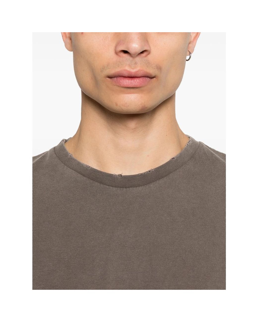 TONYWACK Gray Faded Raw T-Shirt for men