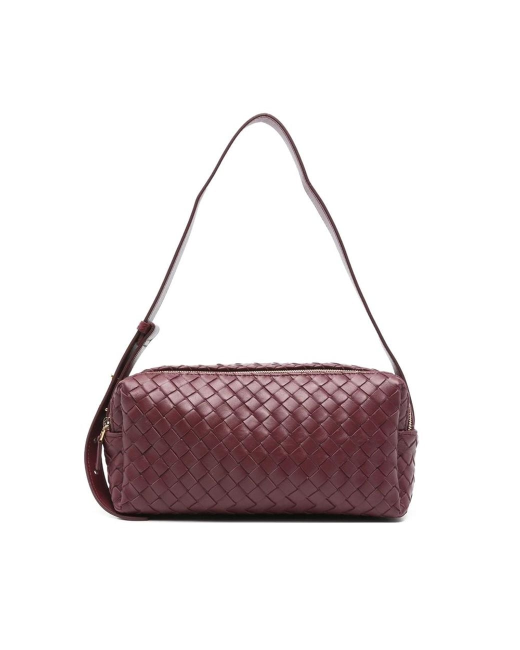Elleme Purple Trousse Woven Leather Shoulder Bag