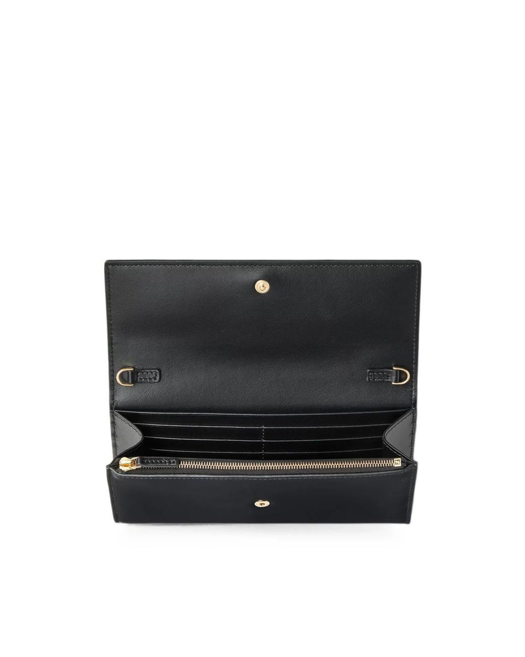 Fendi Black Ff Continental With Chain