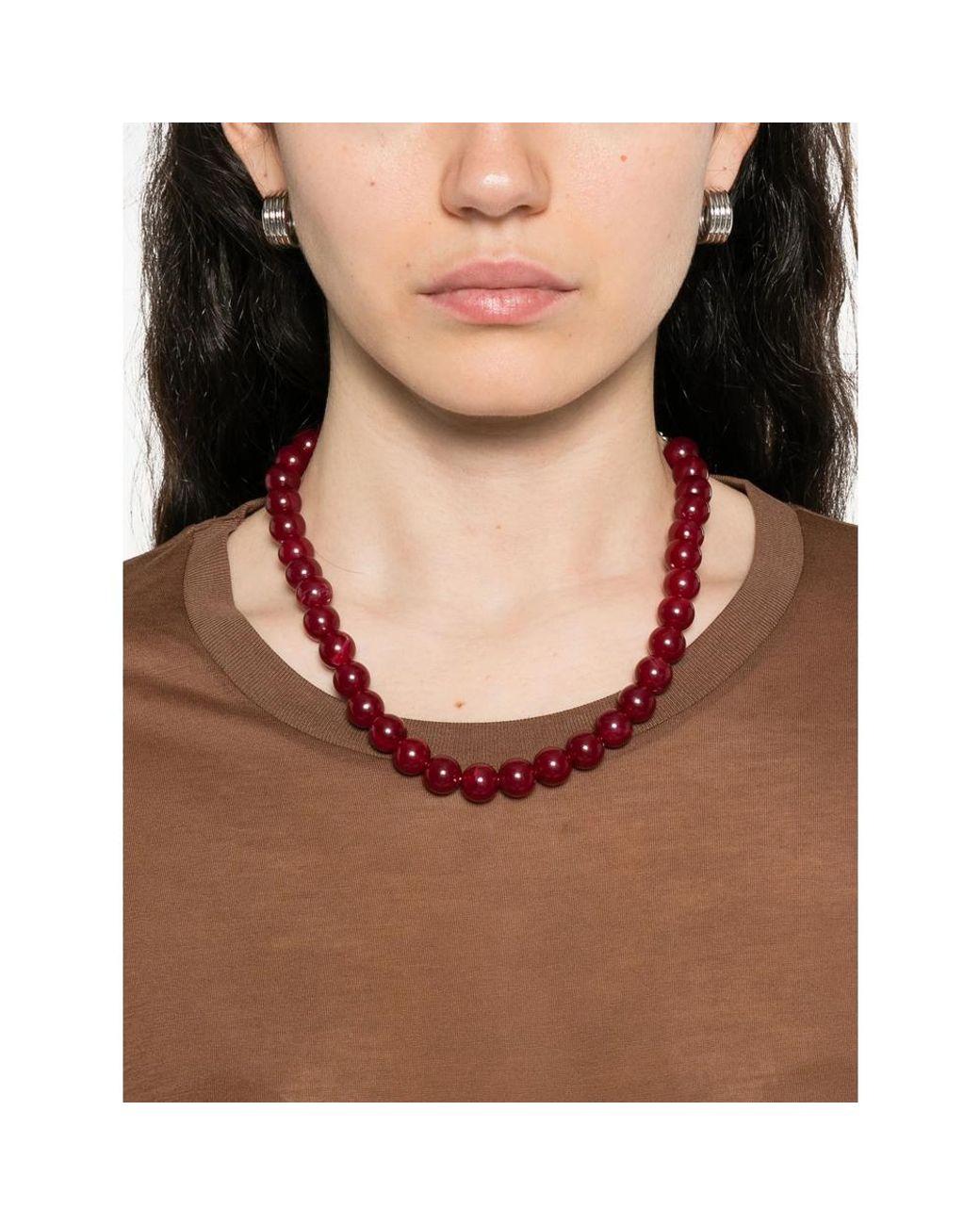 Baserange Brown Round-Neck Long-Sleeve Top