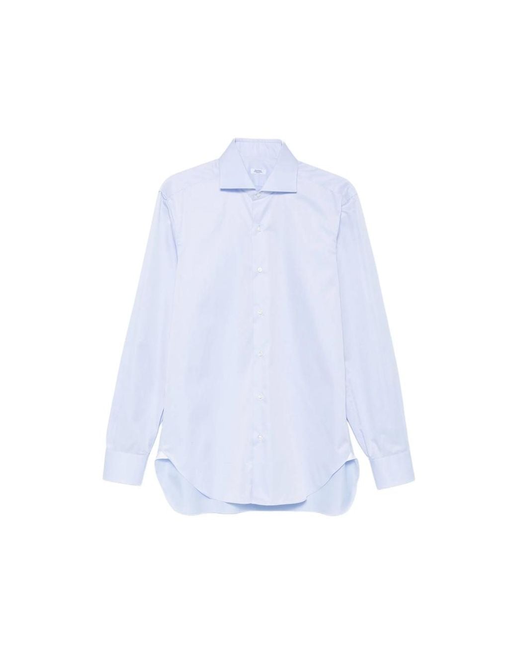 Barba Napoli Blue Spread-Collar Button-Up Shirt for men