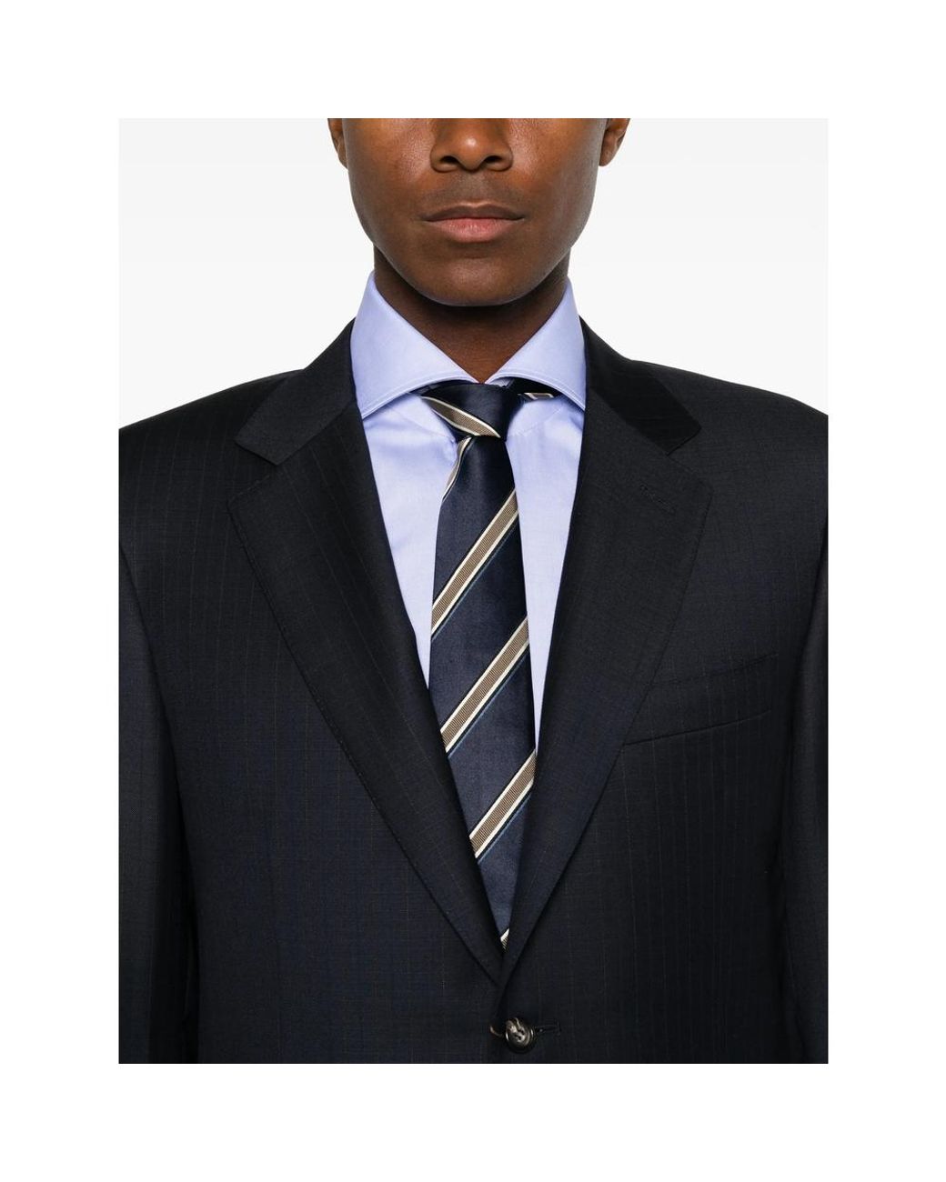 Canali Blue Suit Pinstripe for men