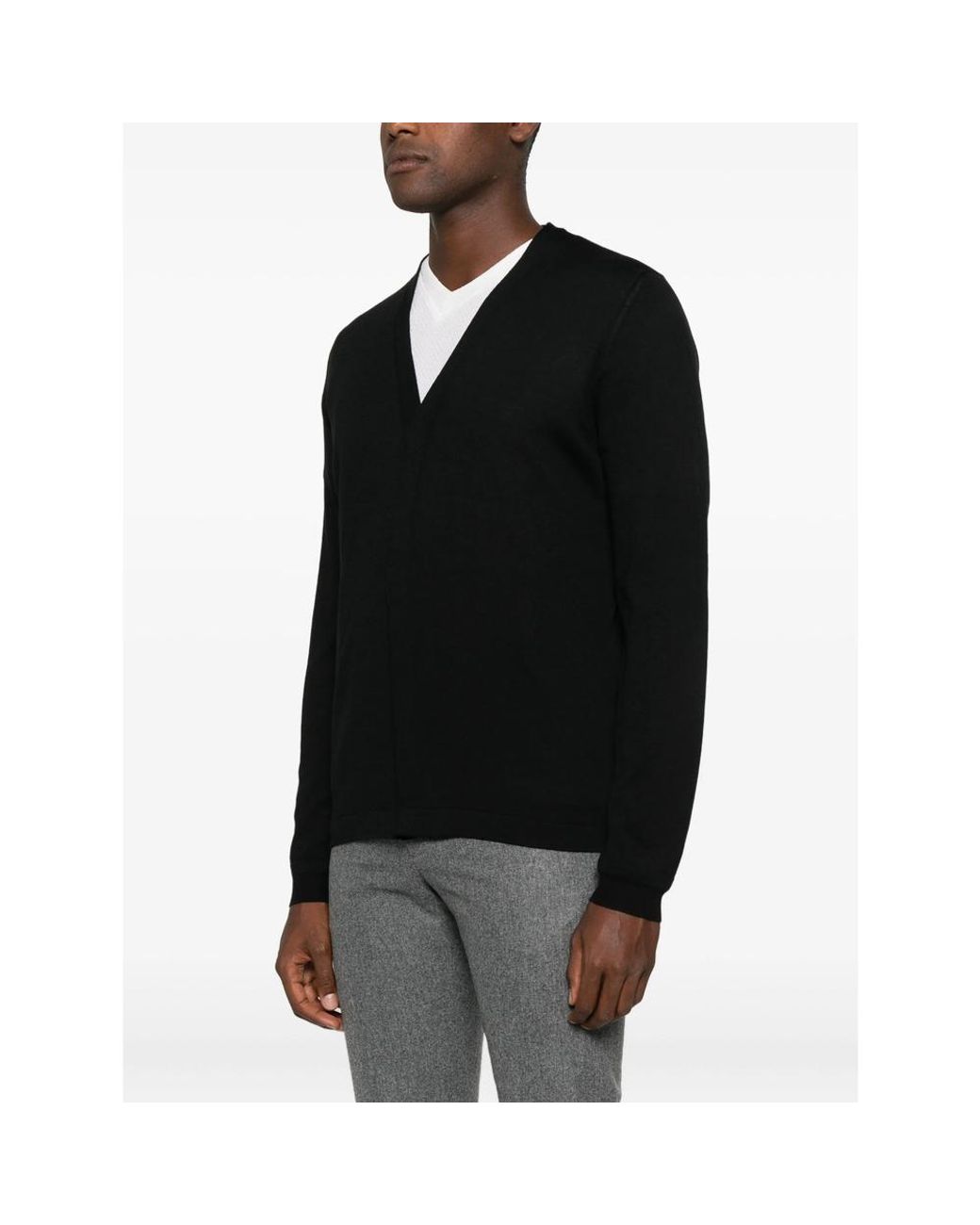 GOES BOTANICAL Black V-Neck Cardigan for men