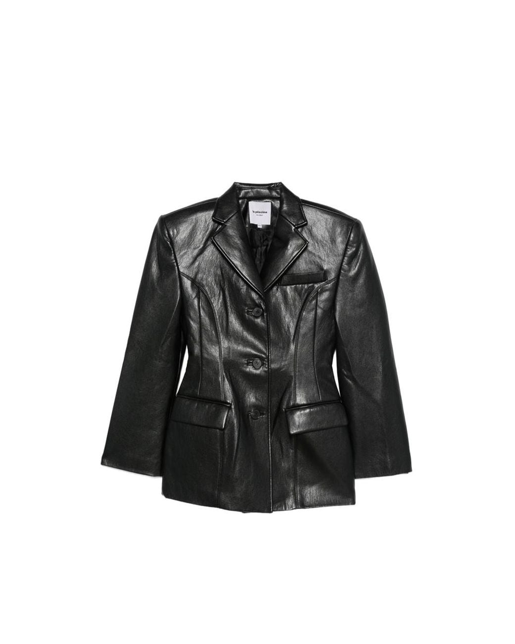 LA PISCINE Black Structured-Shoulder Blazer