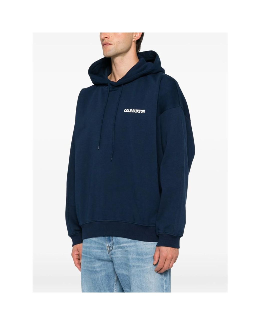 Cole Buxton Blue Cb Logo-Print Drawstring Hoodie for men