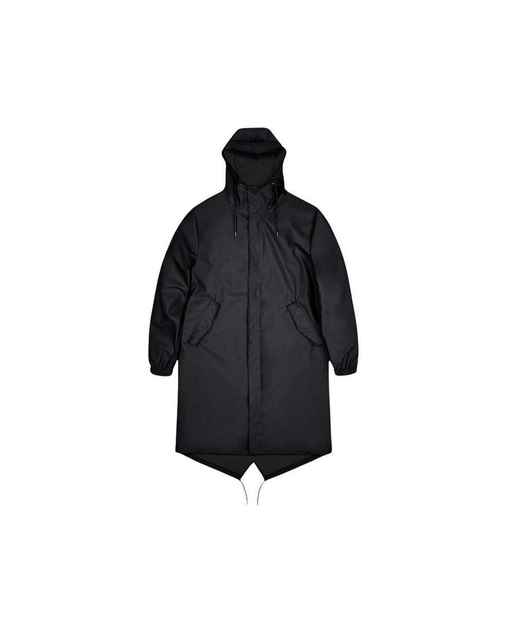 Rains Black Zip-Up Hooded Raincoat for men