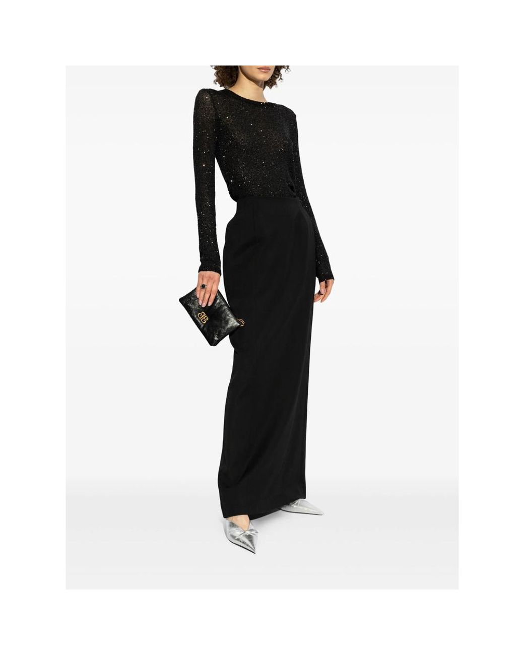 Balenciaga Black Sequinned Top