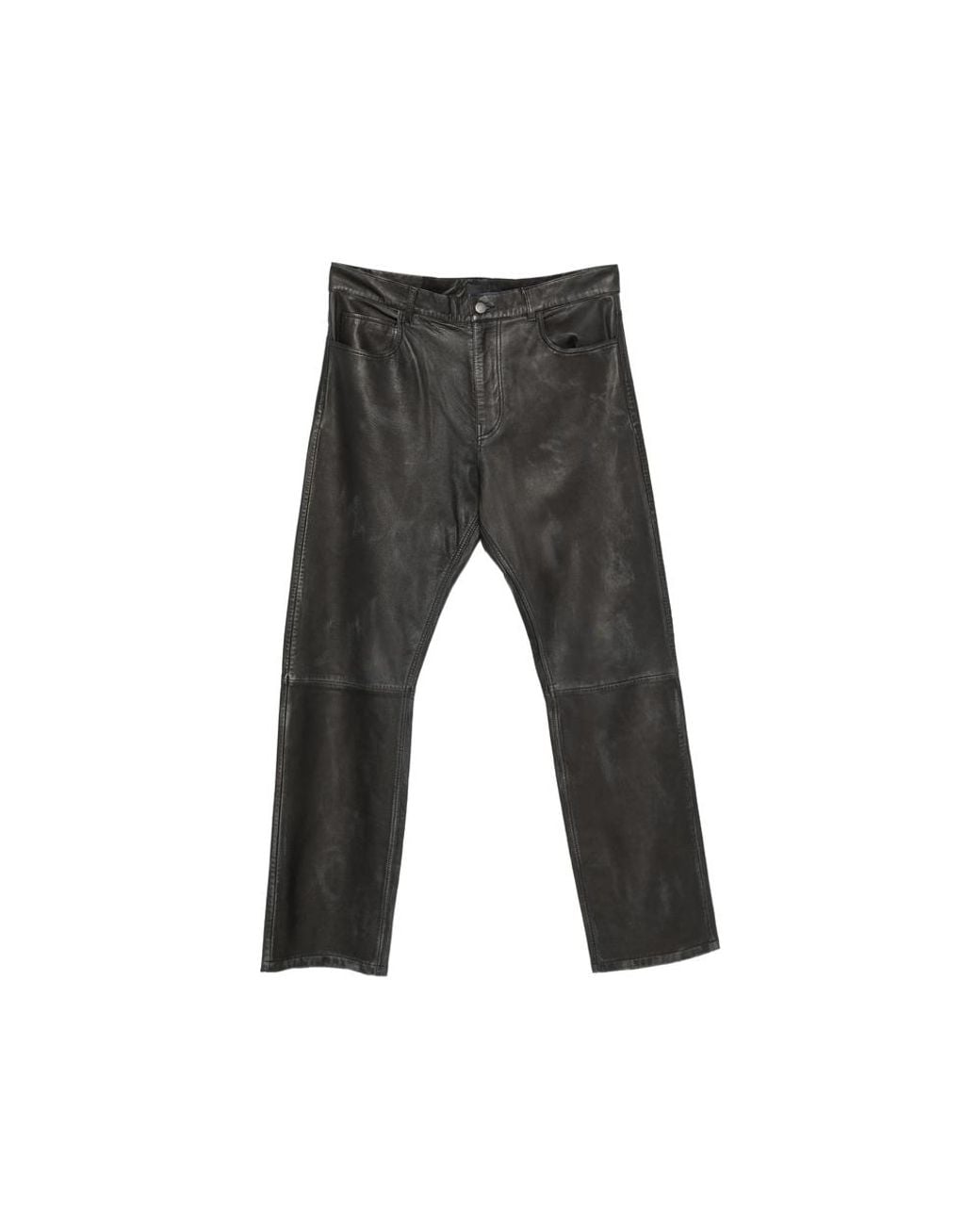 Haikure Gray Blake Panelled Leather Trousers for men