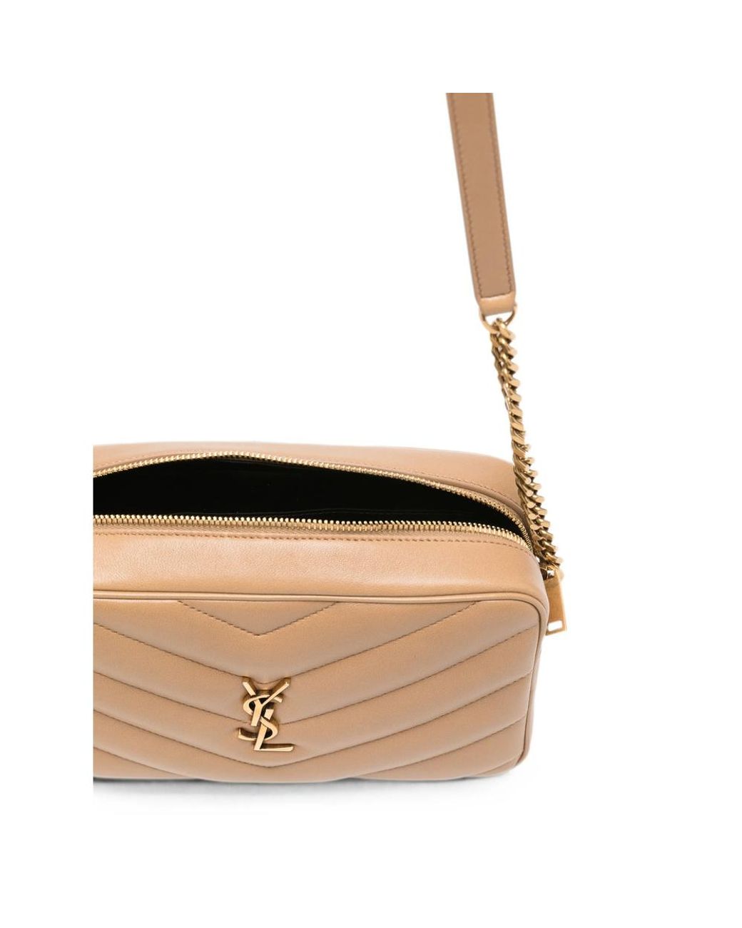 Saint Laurent Natural Loulou Quilted Leather Shoulder Bag