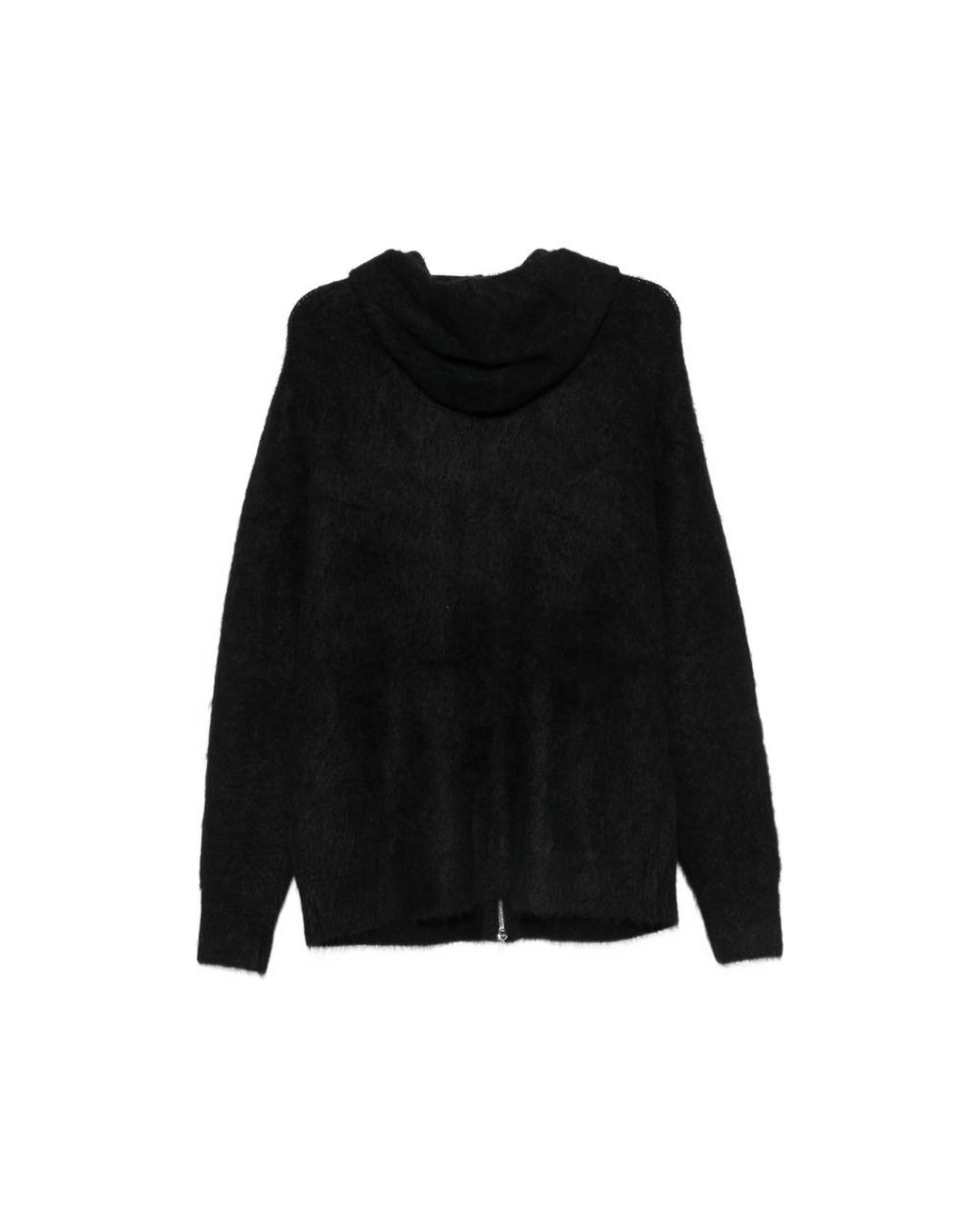 7 For All Mankind Black Zip-Up Hooded Cardigan