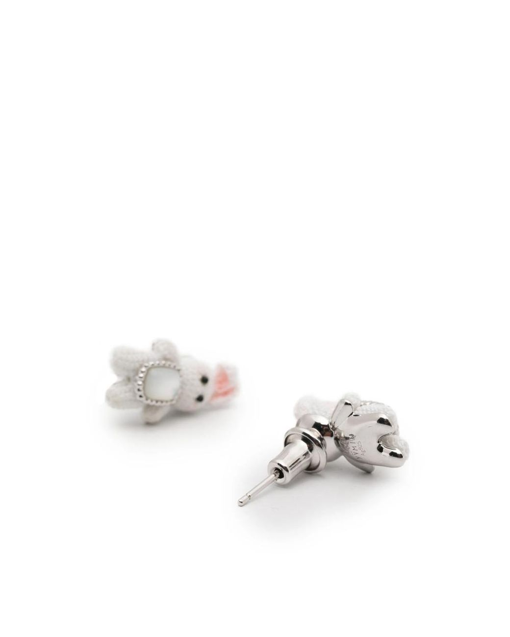 YVMIN White Bunny-Motif Sterling Earrings
