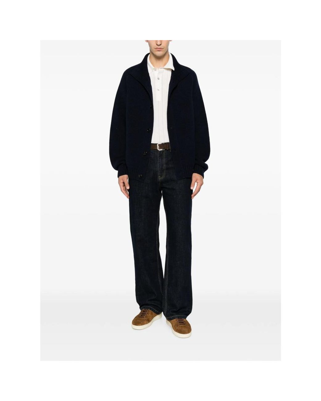 Tom Ford Black Ribbed-Knit Shawl-Collar Cardigan for men