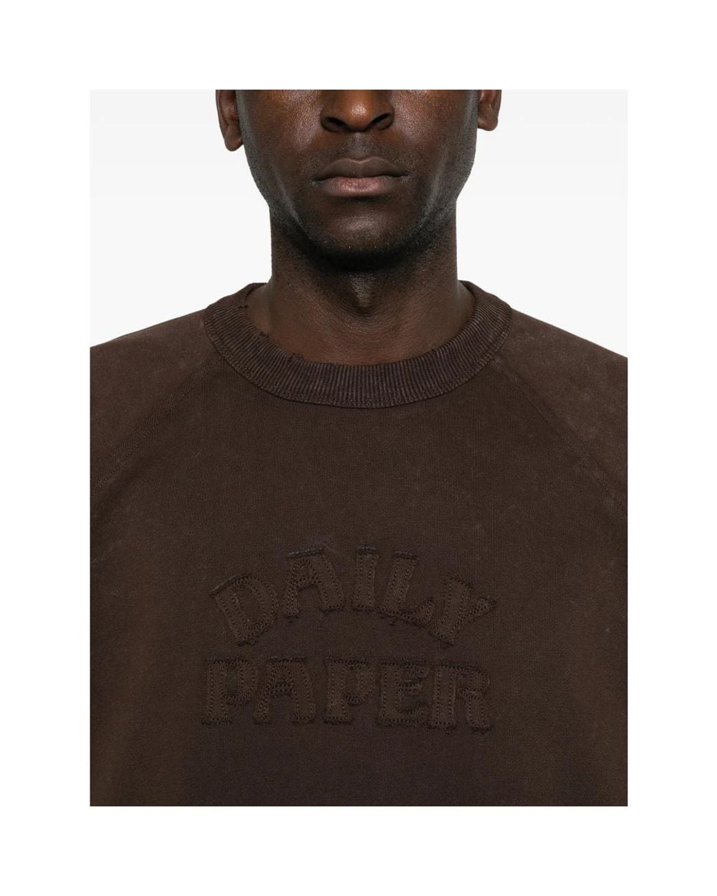 Daily Paper Brown Logo-Embroidered Layered-Sleeve Sweatshirt for men