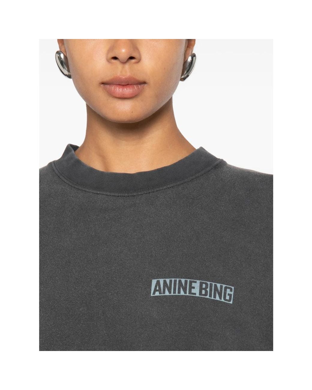 Anine Bing Gray Miles Sweatshirt Palm
