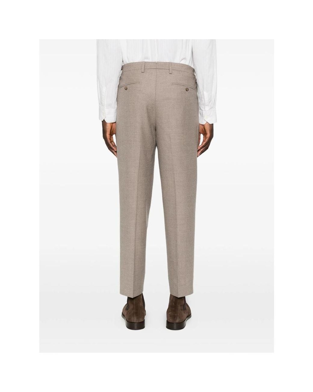 Briglia 1949 Gray Pleated Tapered Trousers for men