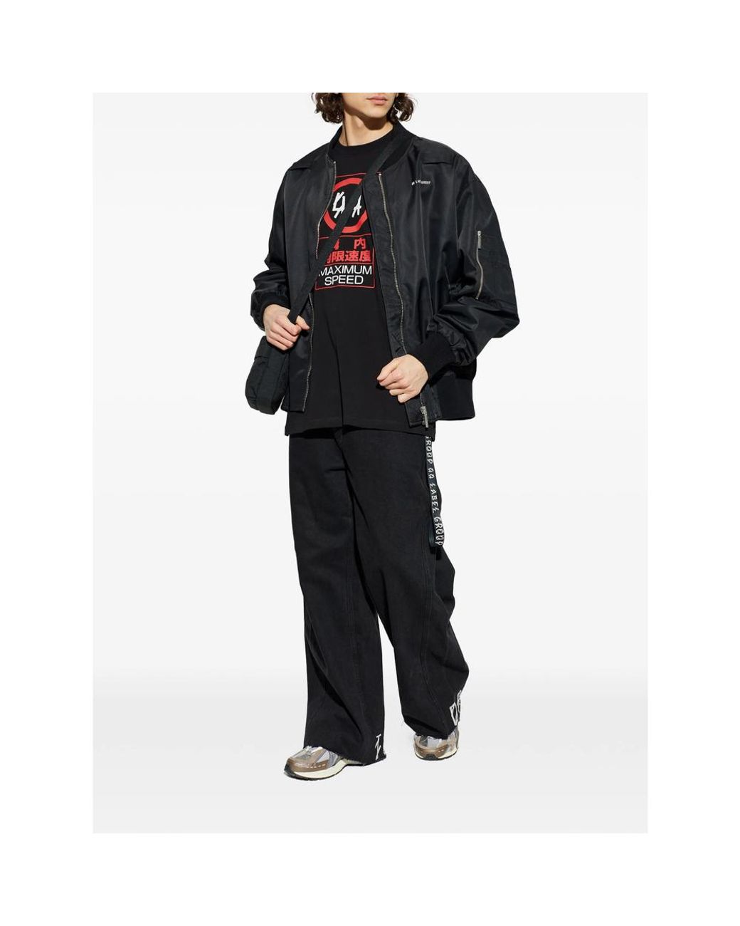 44 Label Group Black Graphic Print T-Shirt for men