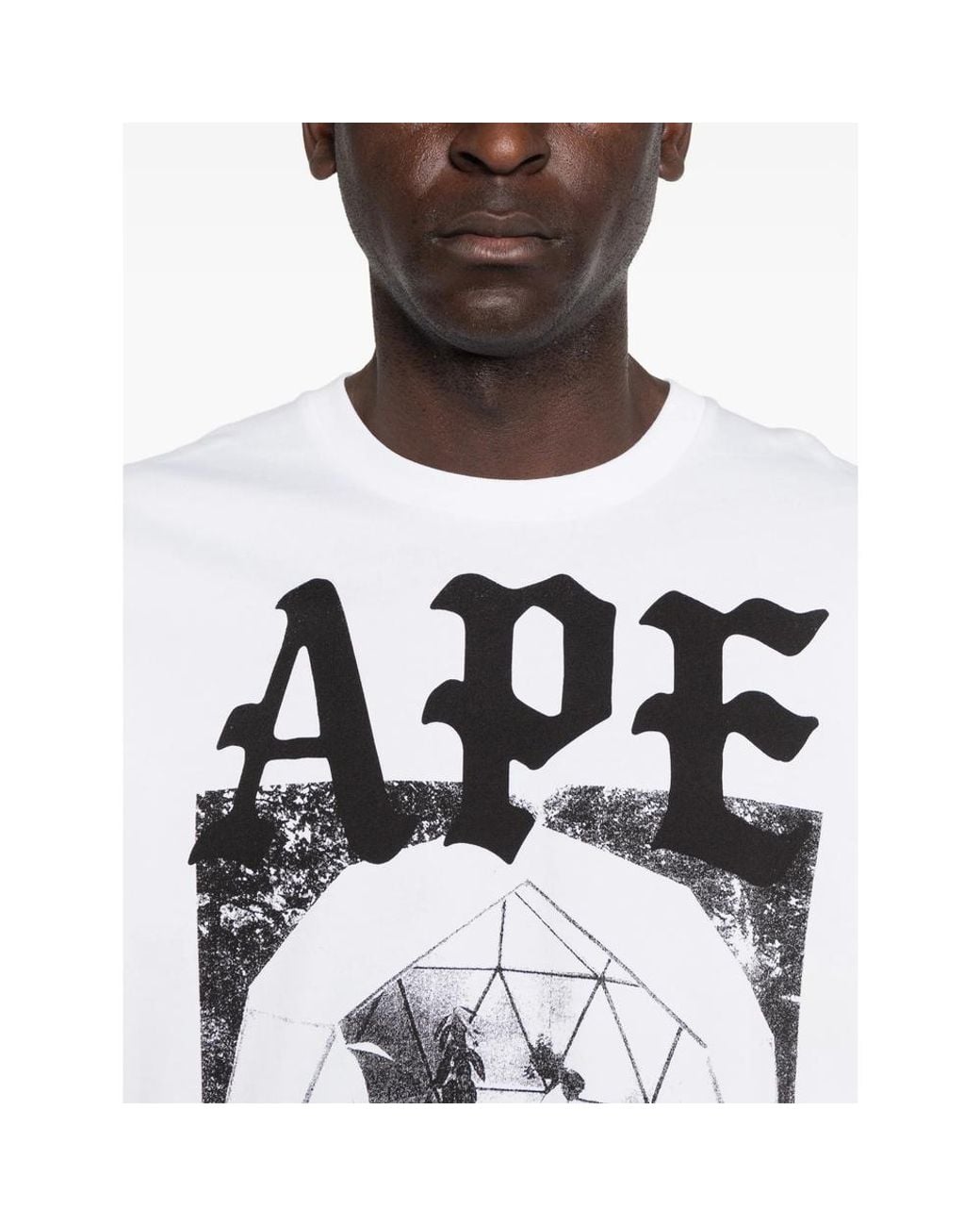 A Bathing Ape White Graphic-Print Long-Sleeve T-Shirt for men