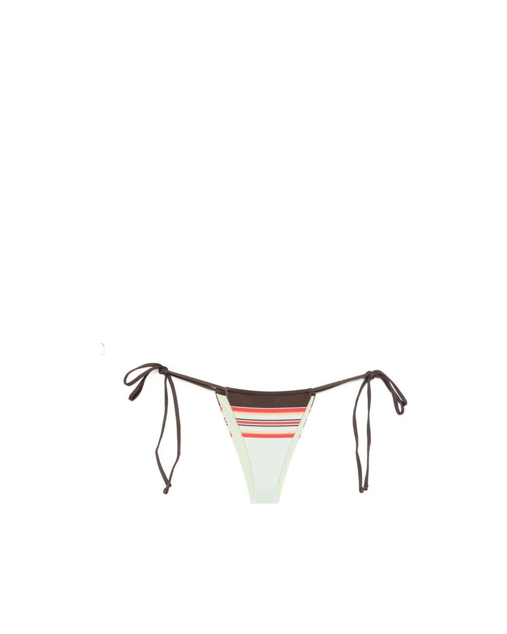 Frankie's Bikinis Brown Tia Striped Tie-Side Bikini Bottoms