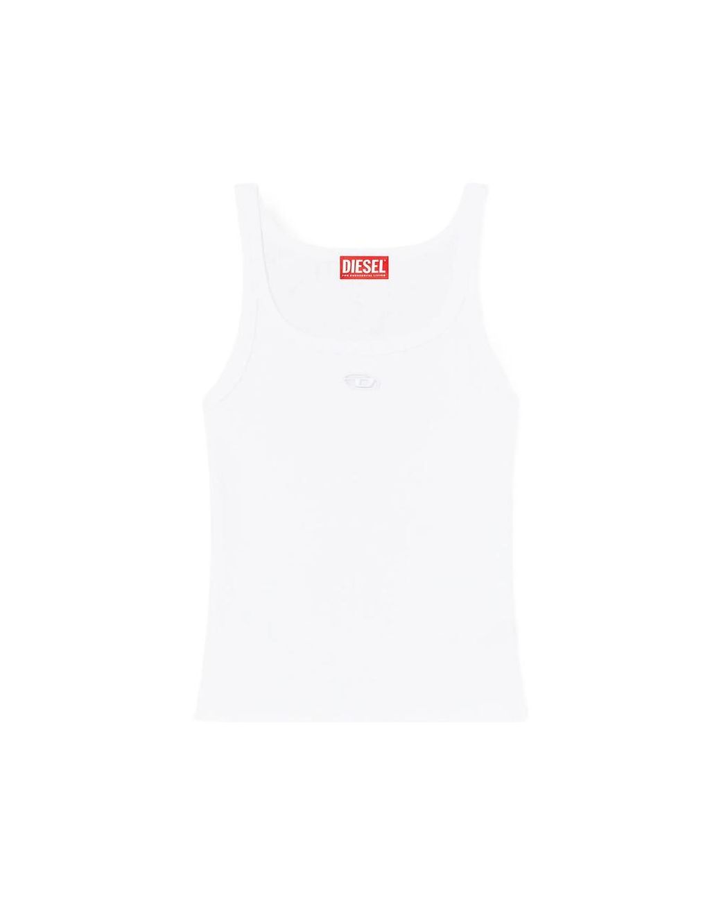 DIESEL White Sleeveless Tops