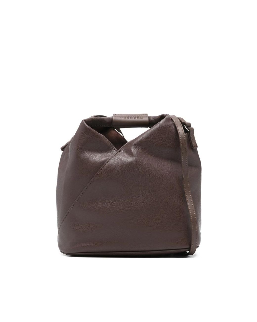MM6 by Maison Margiela Brown Diagonal-Seam Shoulder Bag