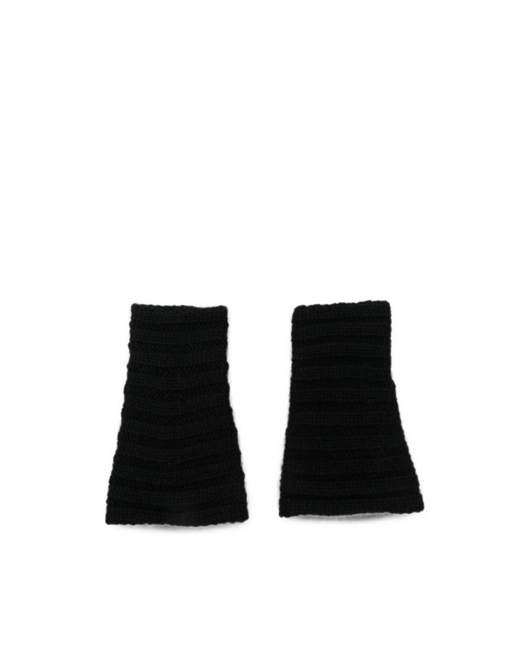 Lisa Yang Black Zarie Ribbed-Knit Fingerless Gloves