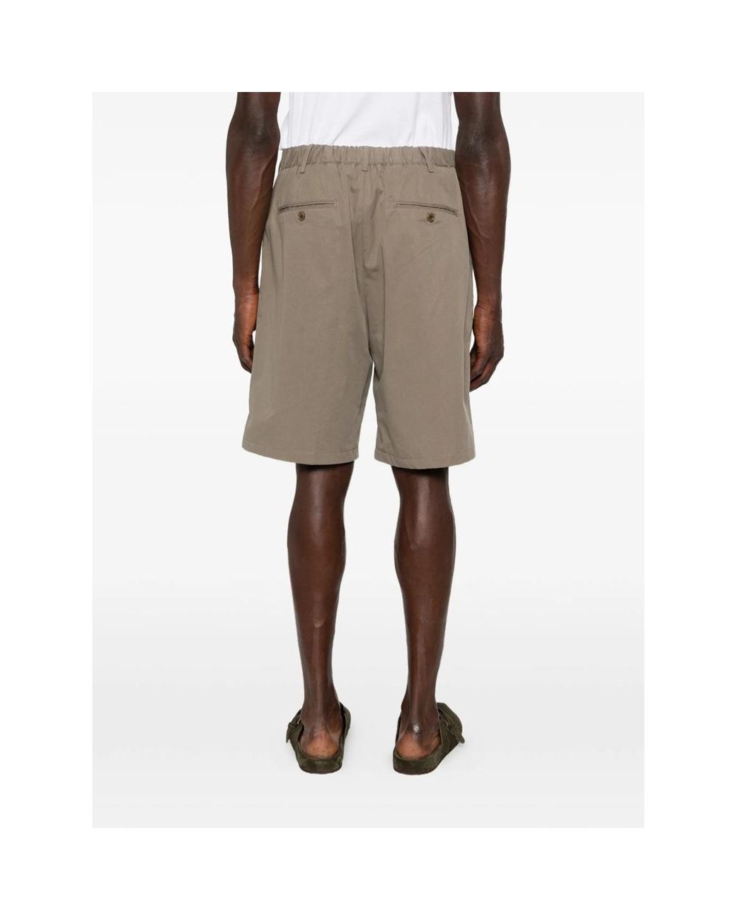 Myths Gray Pleated-Detail Shorts for men