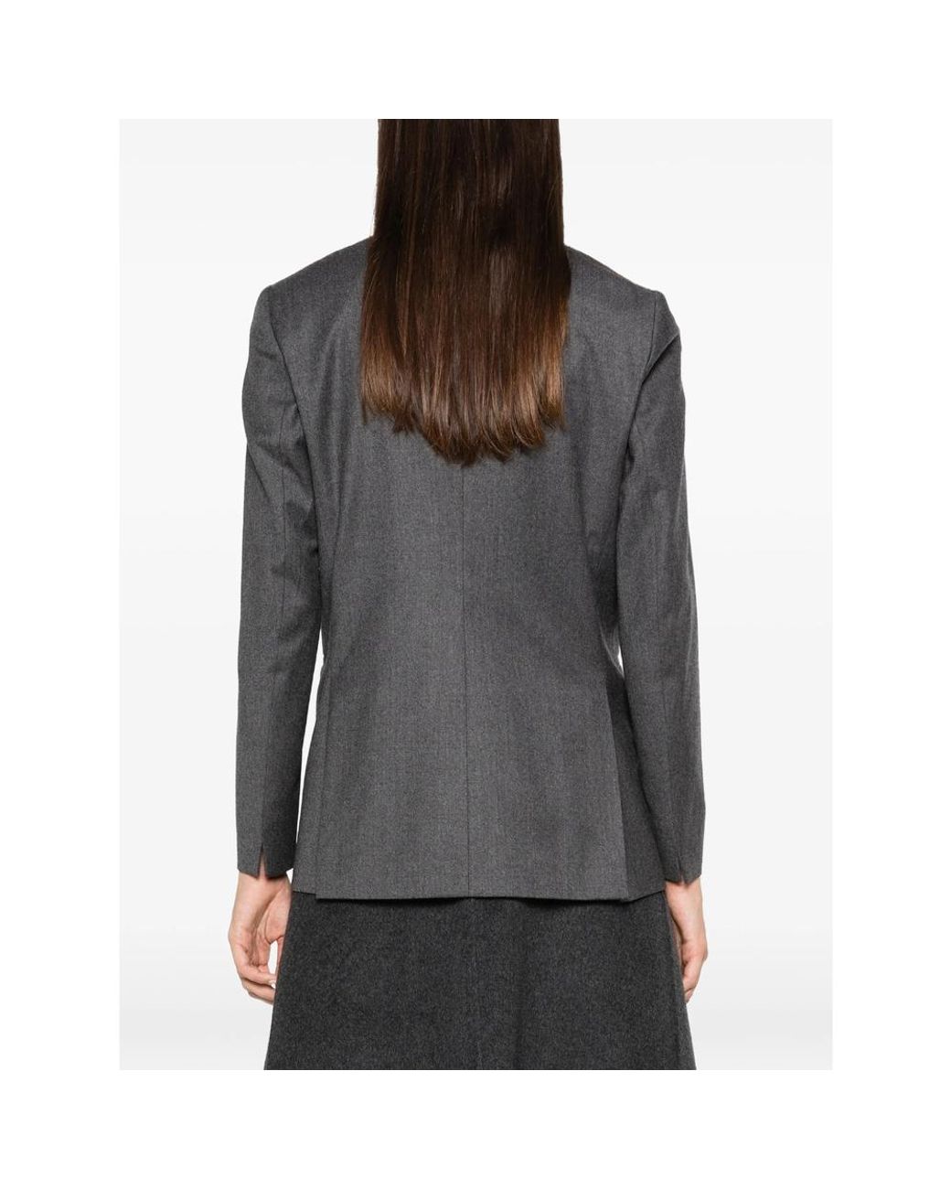 Lardini Gray Double-Breasted Peak-Lapels Jacket