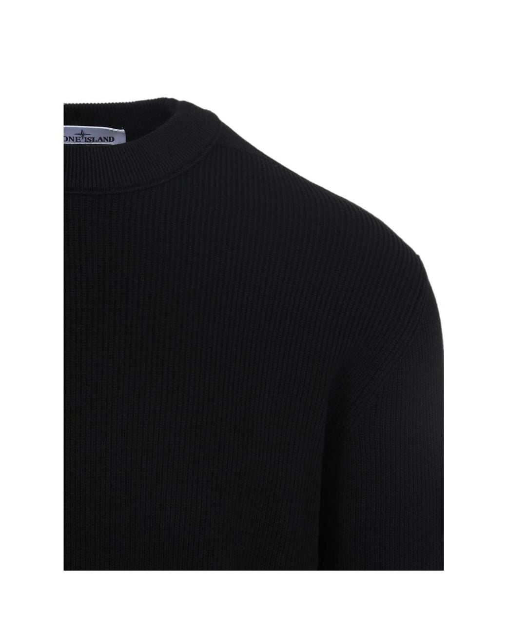 Stone Island Black 5100154 Ribbed Soft Organic Cotton Sweater for men