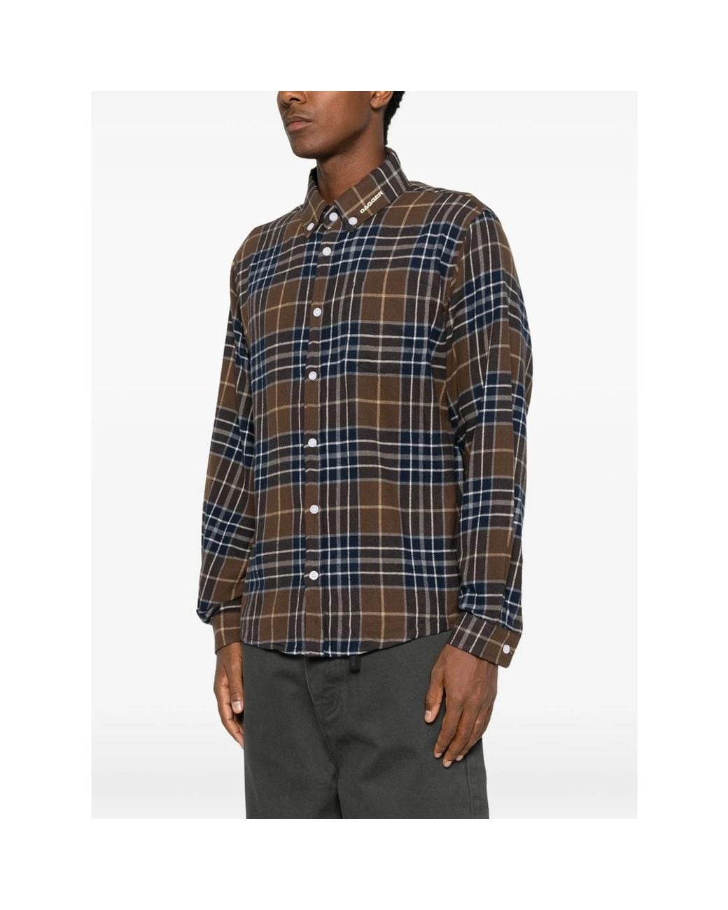 DAGGER Black Check Flannel Shirt for men
