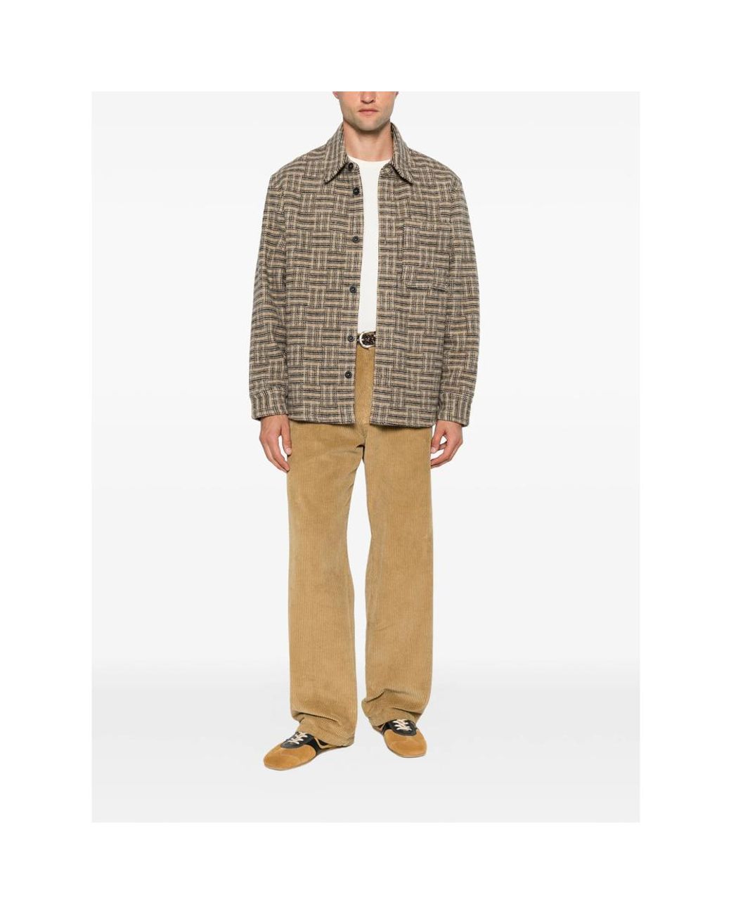 A.P.C. Brown A. P.C. Check-Pattern Button-Down Shirt for men