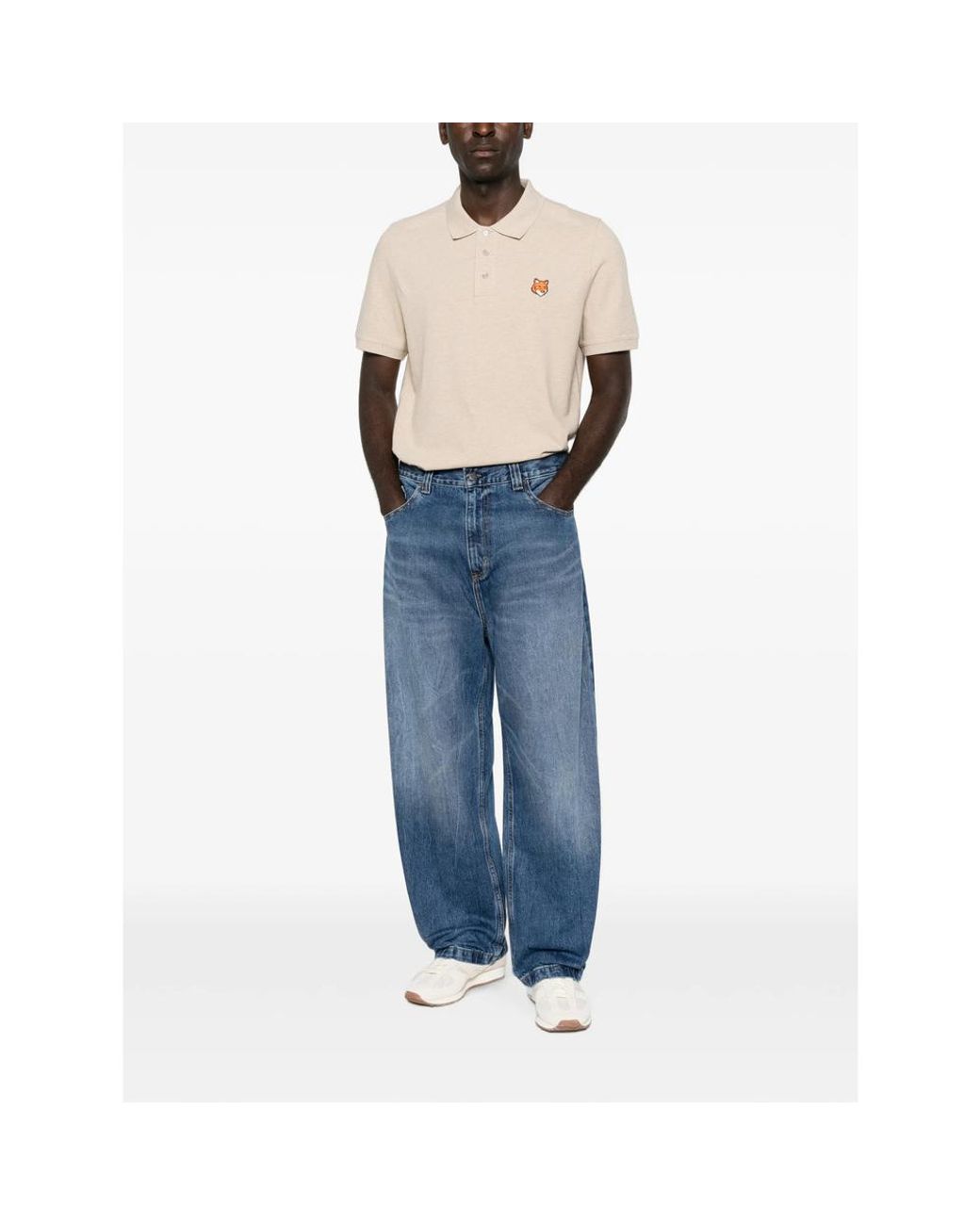 Maison Kitsuné Natural Fox Head Patch Polo Shirt for men
