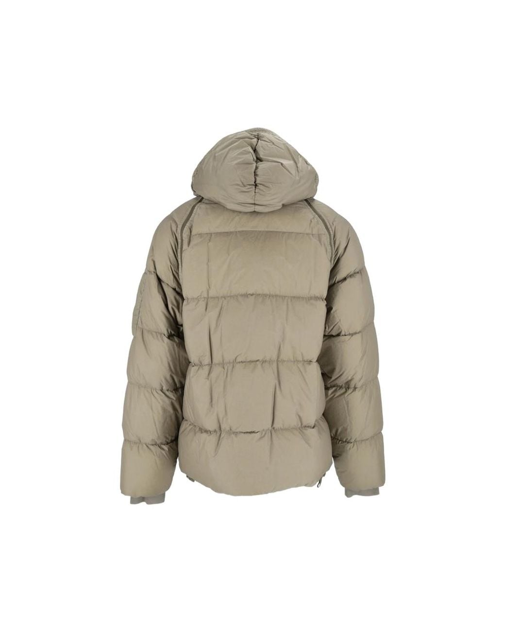 C P Company Natural C. P. Company Down Shield Lens Hooded Puffer Jacket for men