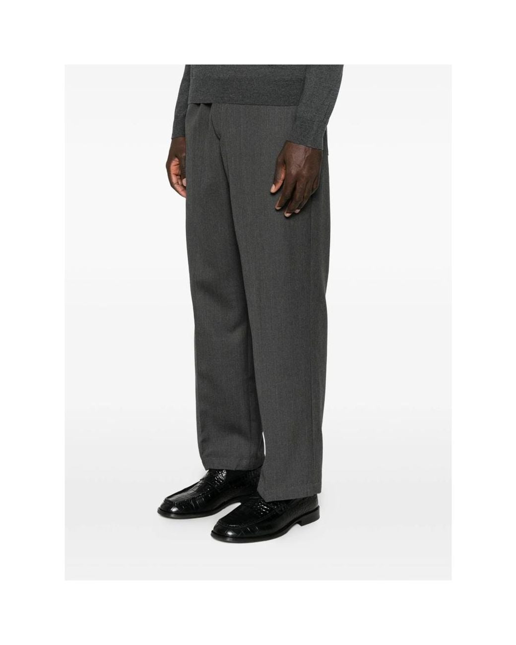 Costumein Gray John Belted Straight-Leg Trousers for men
