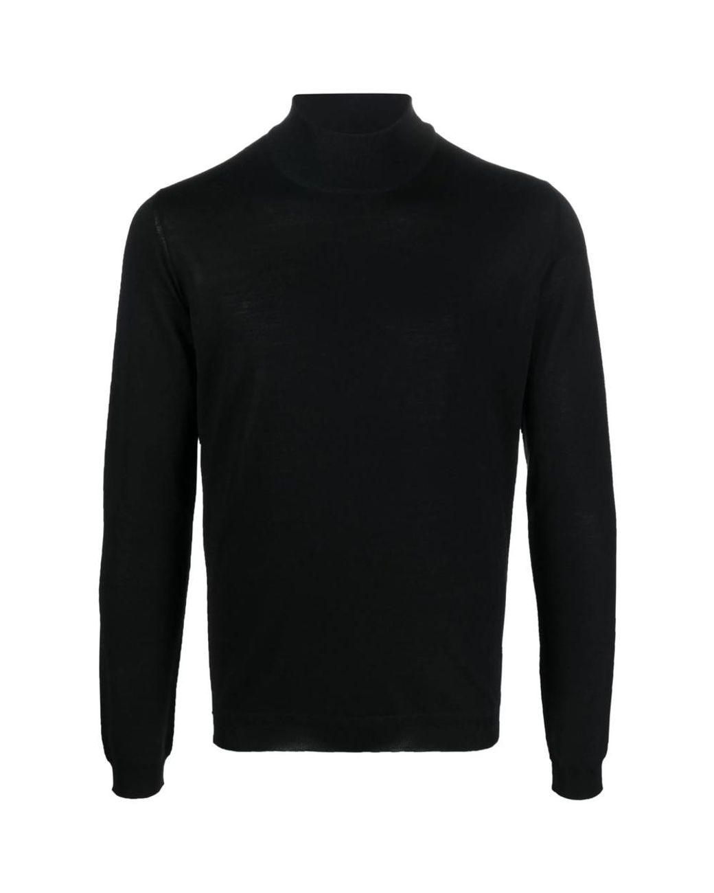 GOES BOTANICAL Black Fine-Knit Merino Jumper for men