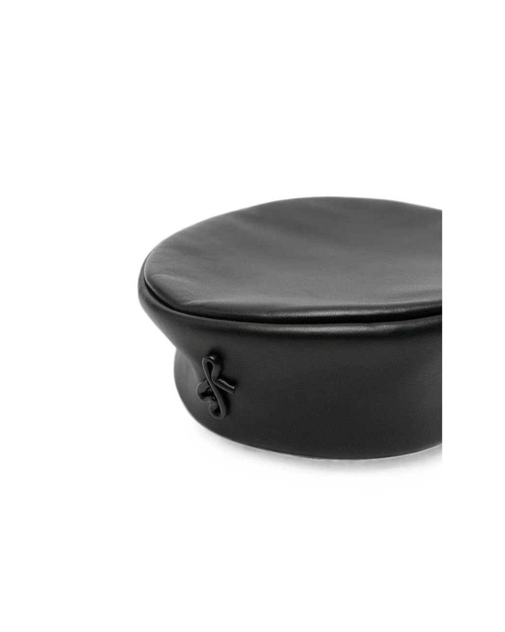 Ruslan Baginskiy Black Logo-Plaque Leather Beret